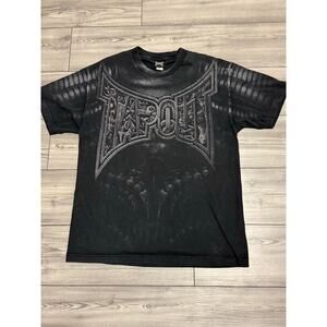 Tapout Shirt Adult Large Black Sleeve Skull MMA Y2K Cyber Grunge Tee Men